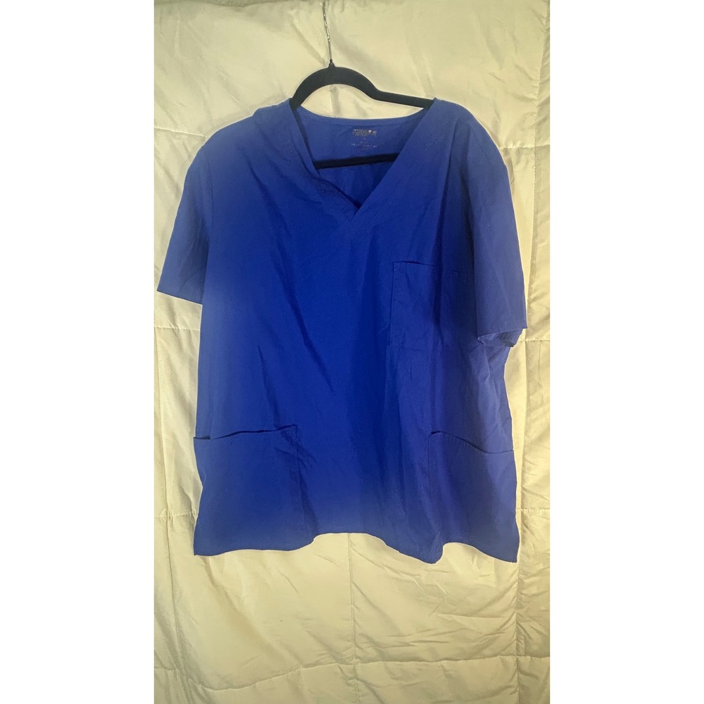 Cherokee Electric Blue‎ V Neck Scrub Top XL Unisex Workwear Healthcare Uniform